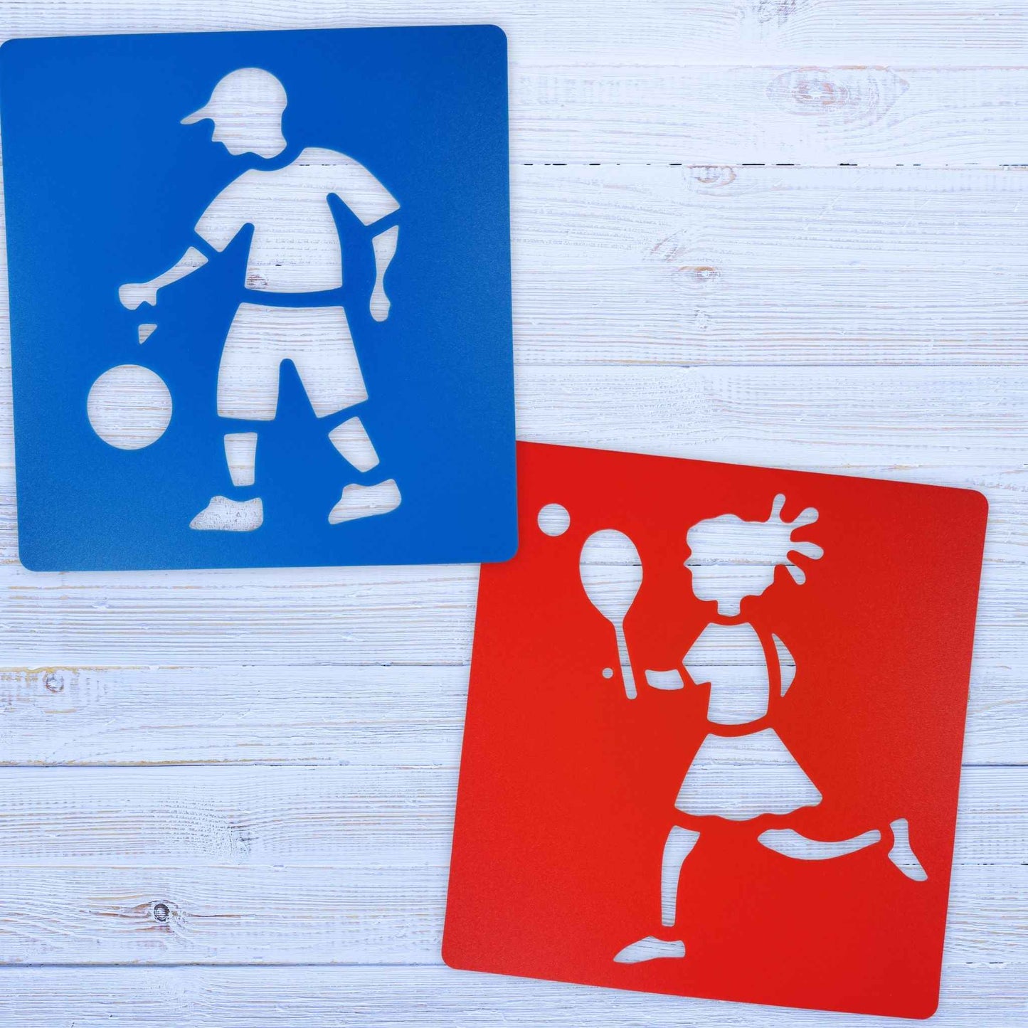 Reusable Large Sports Activity Art Stencils 6 Pieces Stencil Sets for Kids
