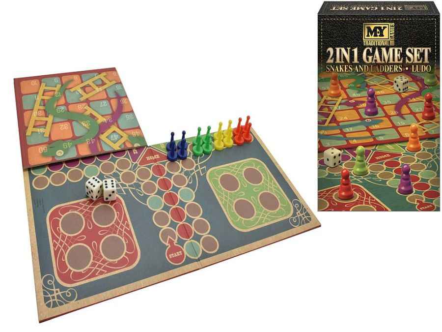 2in1 Snakes & Ladders and Ludo – Classic Board Games for All Ages