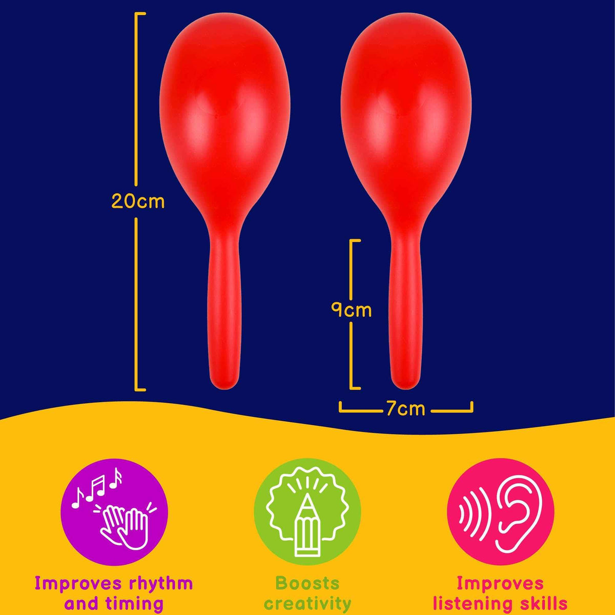 A-Star Plastic Maracas - Medium Size