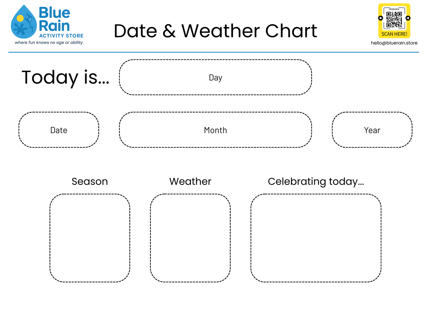 Date & Weather Chart Orientation Board – Interactive Learning & Routine Chart