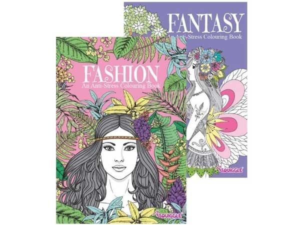 Squiggle Fashion & Fantasy Colouring Books Pk6