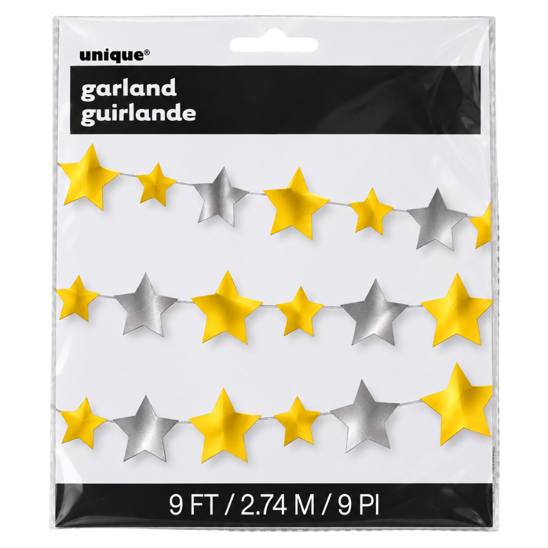 Star Garland – Gold & Silver – 9ft