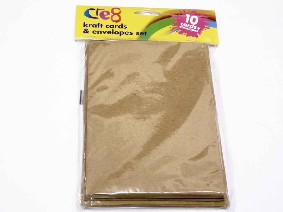 Kraft Cards & Envelopes Pk10