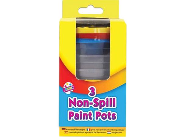 Non-Spill Paint Pots Pk3