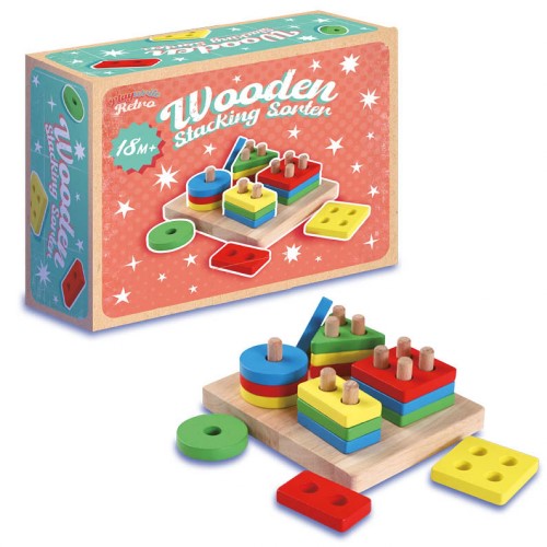 Wooden Peg Stacking Sorter