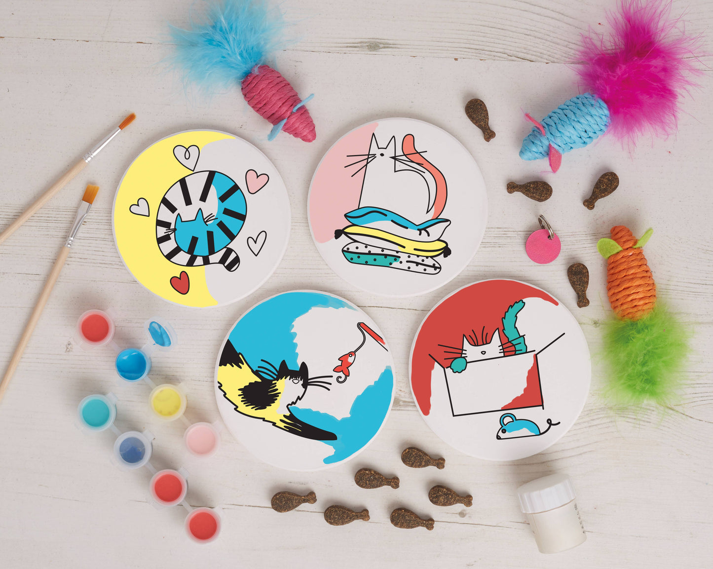 Battersea Paint Your Own Coaster Kit - Cat
