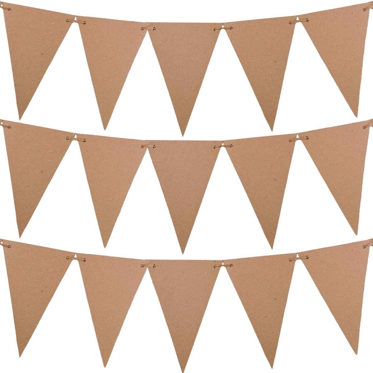 Make Your Own Bunting 25 Recycled Kraft Card Bunting Flags With Jute String