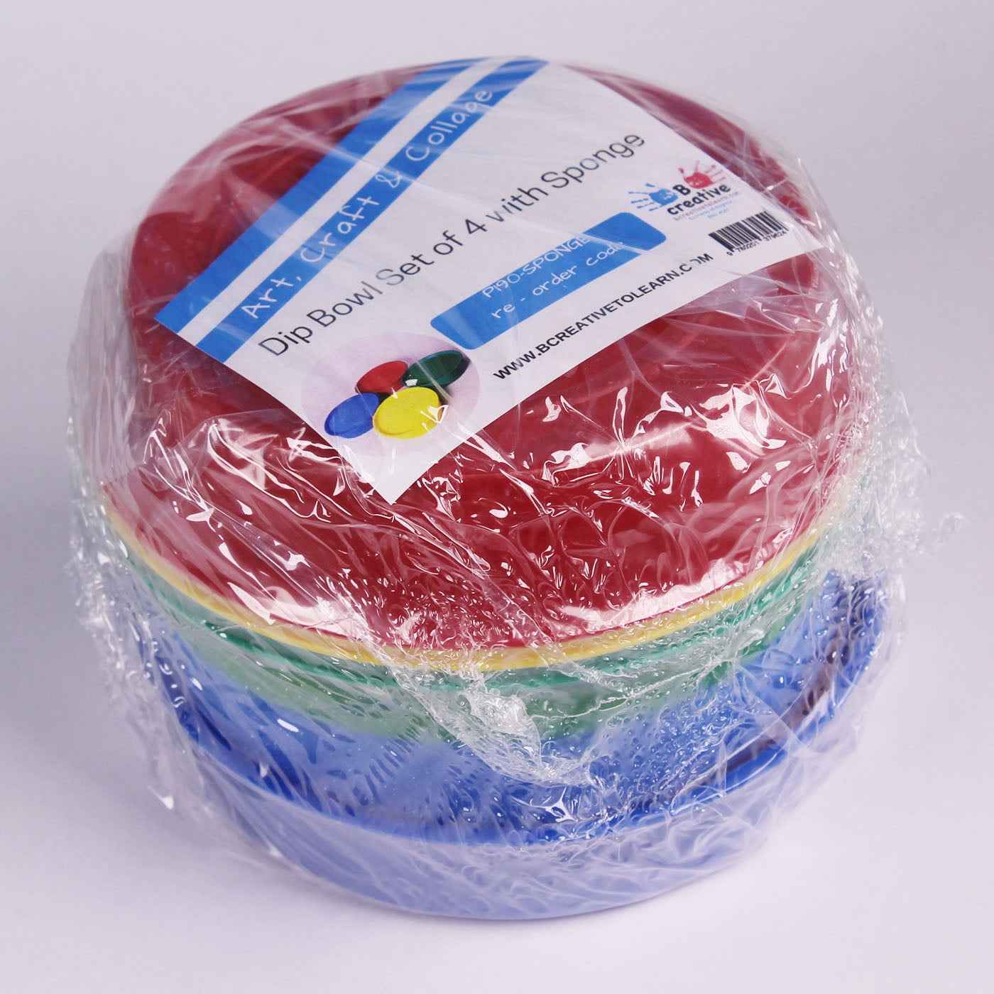 Dip Bowl Coloured Set of 4 with Removable Sponges