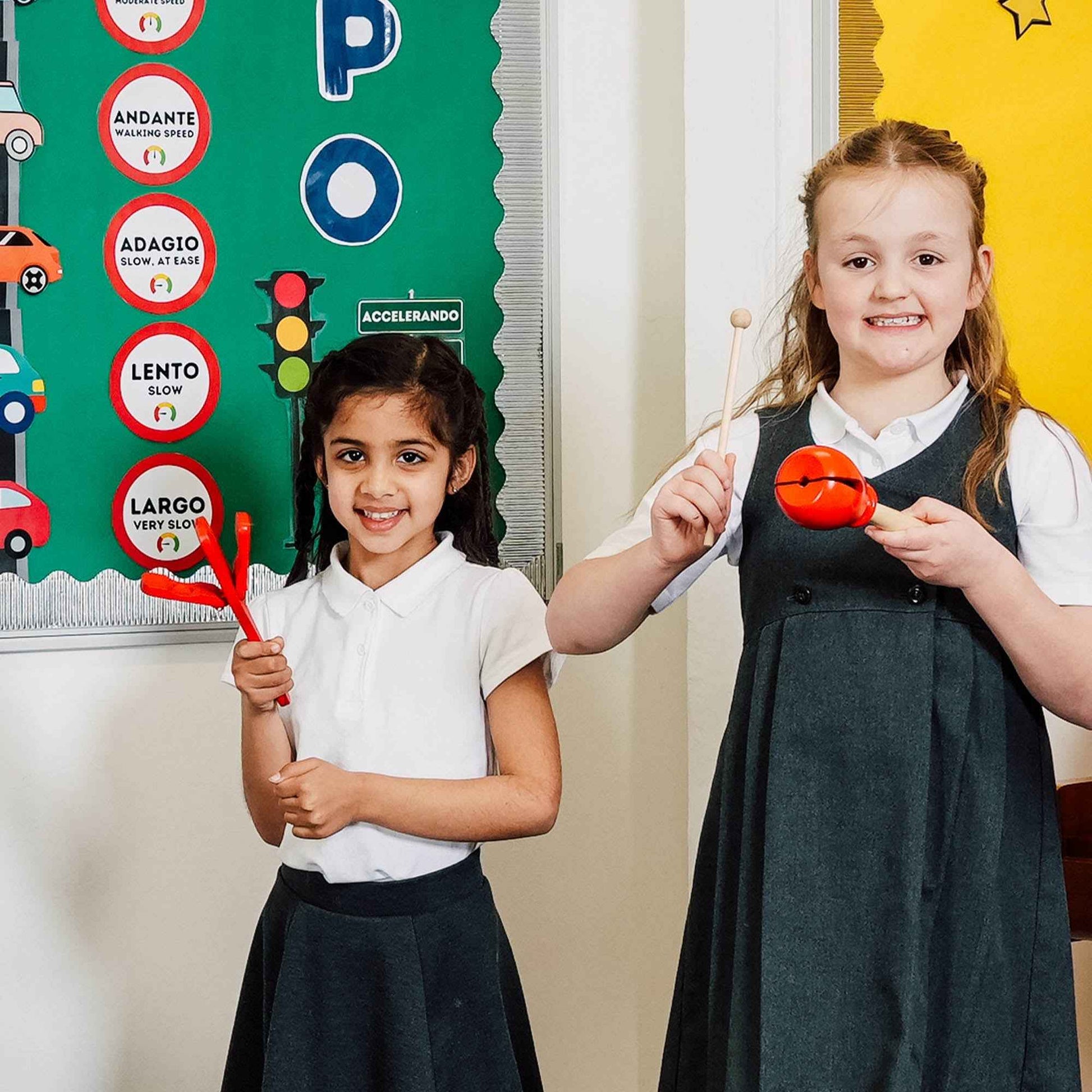 A-Star Red Castanet Clapper with Handle