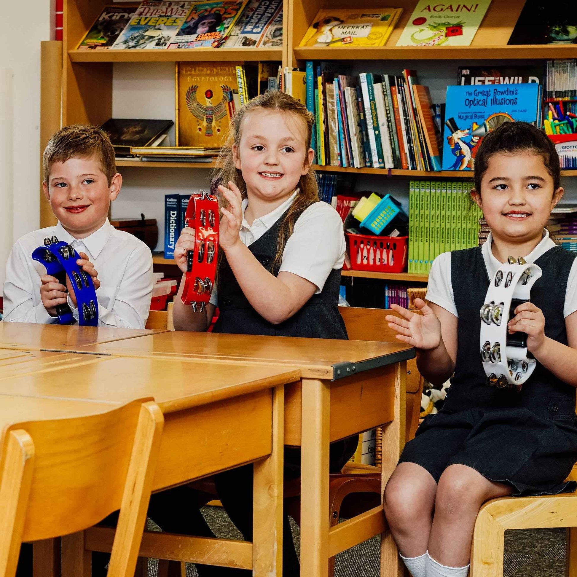 A-Star Half Moon Assorted Colour Tambourine Pack of 10