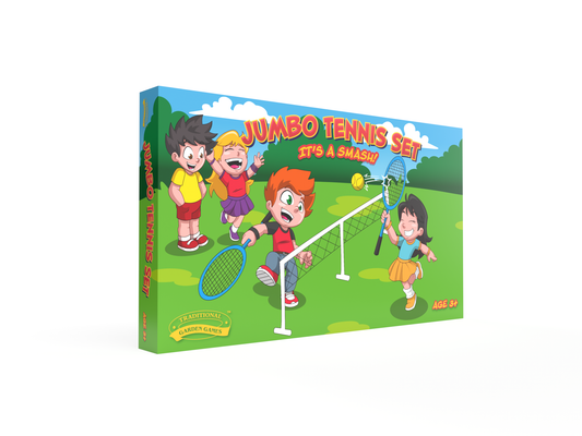 Traditional Garden Games Jumbo Tennis Set – Oversized Garden Tennis Fun