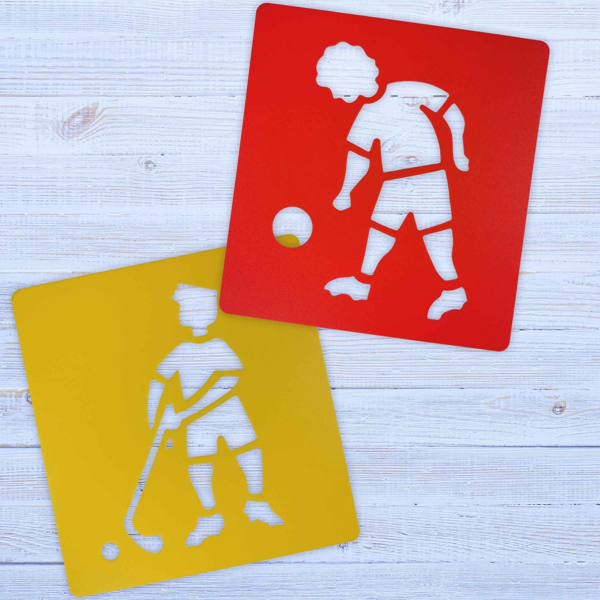 Reusable Large Sports Activity Art Stencils 6 Pieces Stencil Sets for Kids