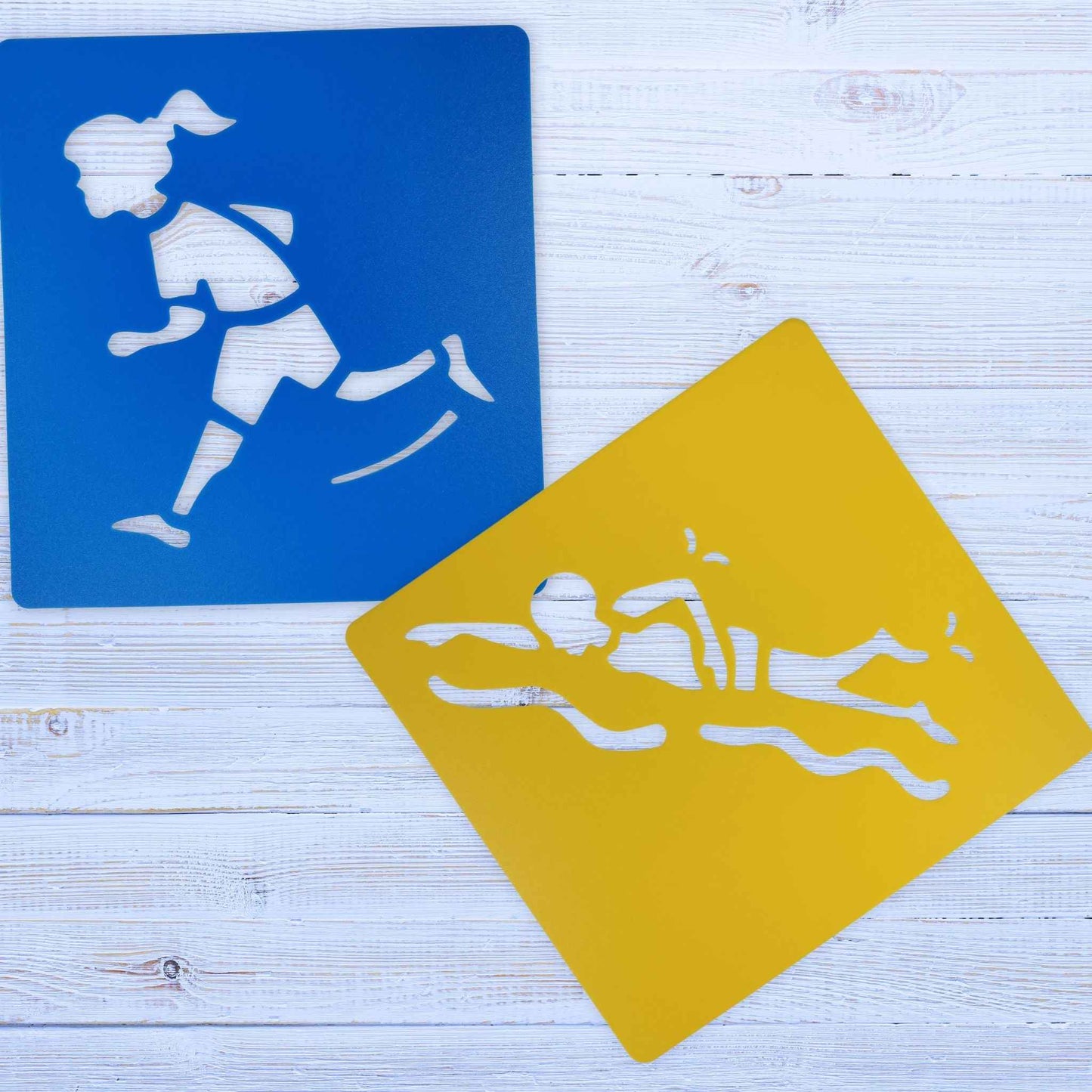Reusable Large Sports Activity Art Stencils 6 Pieces Stencil Sets for Kids
