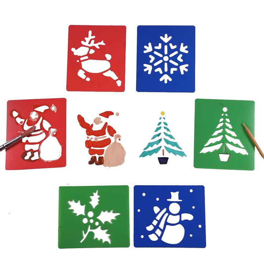 Plastic Christmas Stencils for Festive Crafting Projects Set of 6