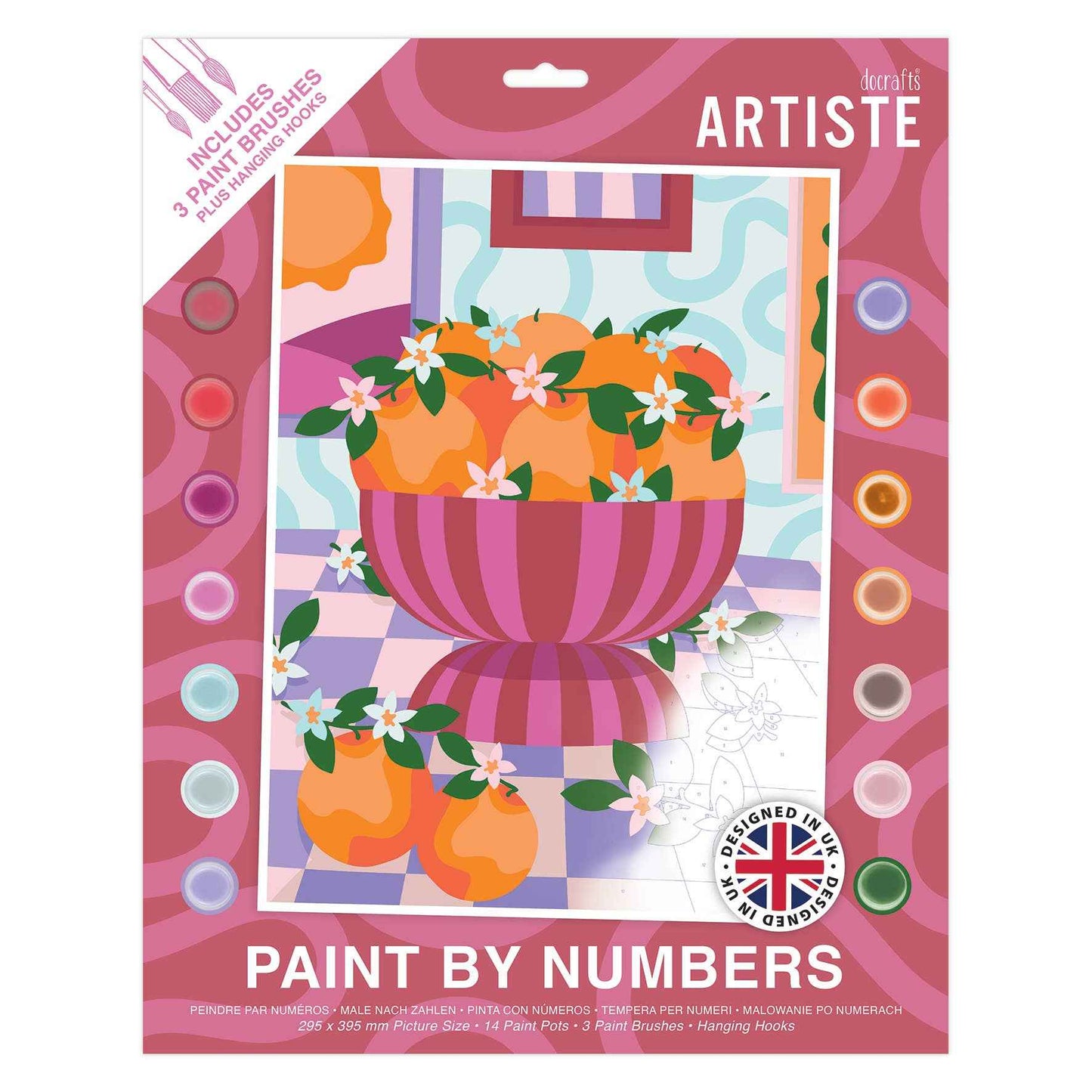 Artiste Paint By Numbers - Oranges - 14 colours, 3 brushes