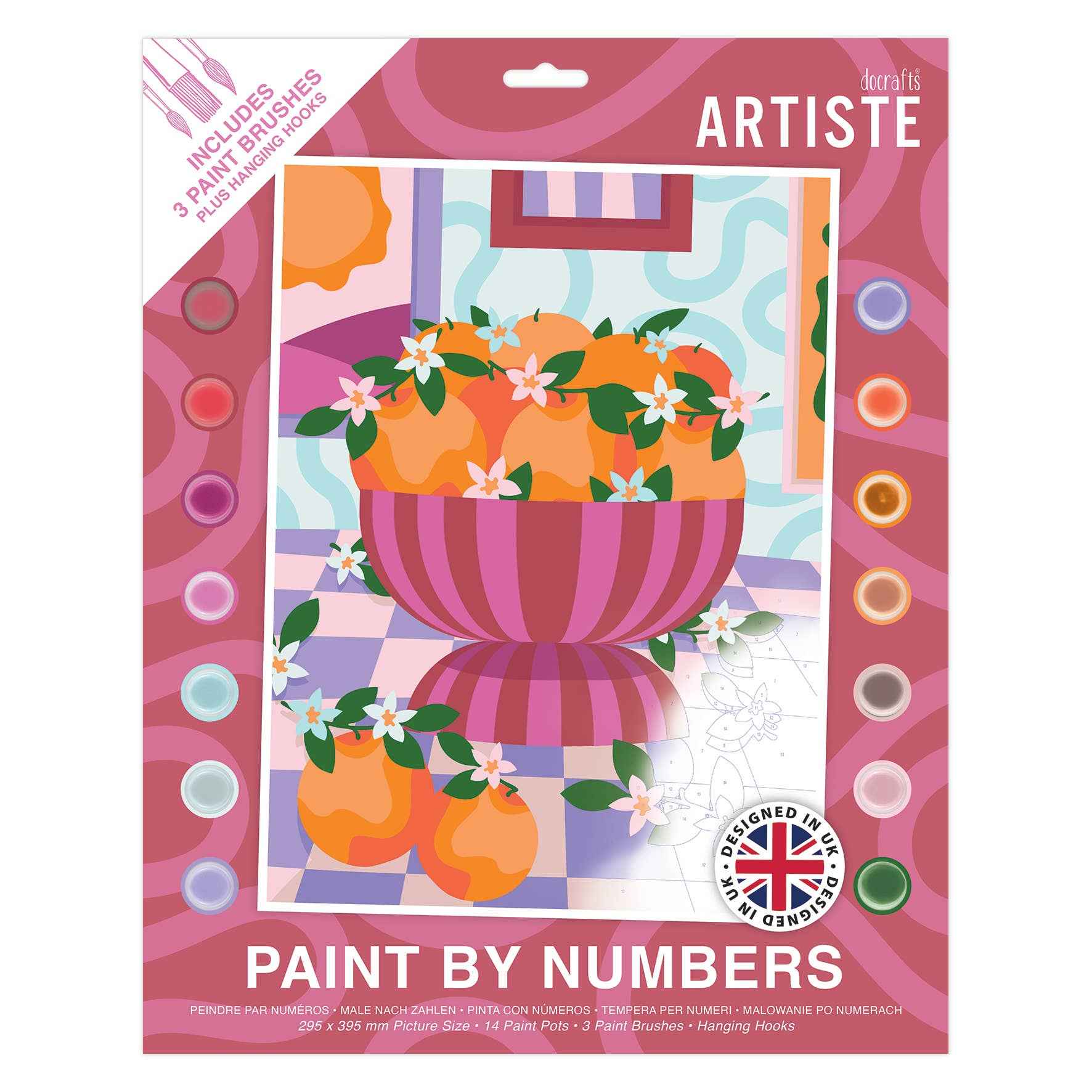 Artiste Paint By Numbers - Oranges - 14 colours, 3 brushes