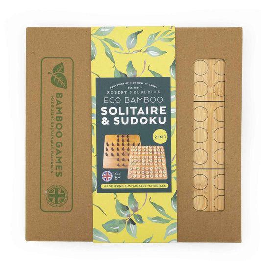 Bamboo Solitaire and Sudoku Double Set - Made Using Sustainable Materials