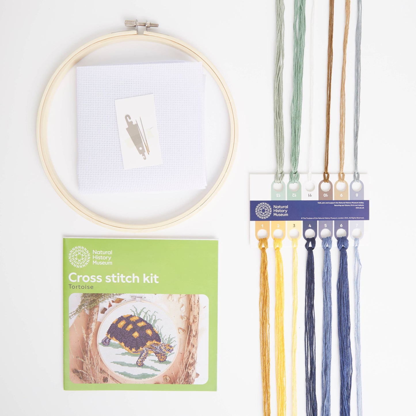 Natural History Museum Cross Stitch Kit, Tortoise, 14cm