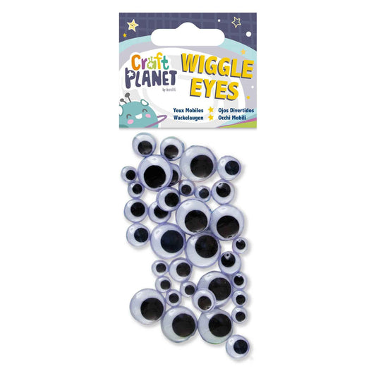 Craft Planet Wiggle Eyes 40 Pieces Round Black & White
