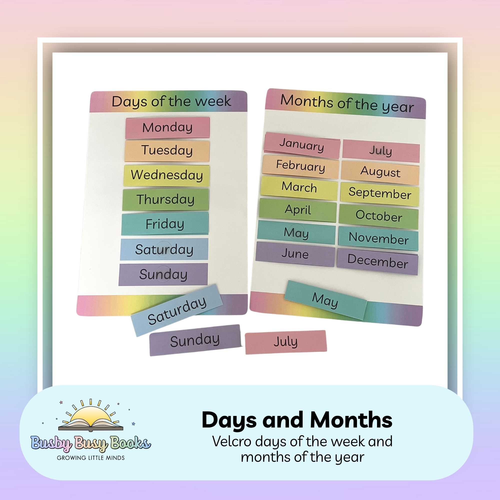 Days of the Week and Months of the Year Mats – Educational Learning ...