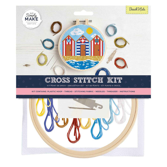 Simply Make Cross Stitch Kit - Beach Huts