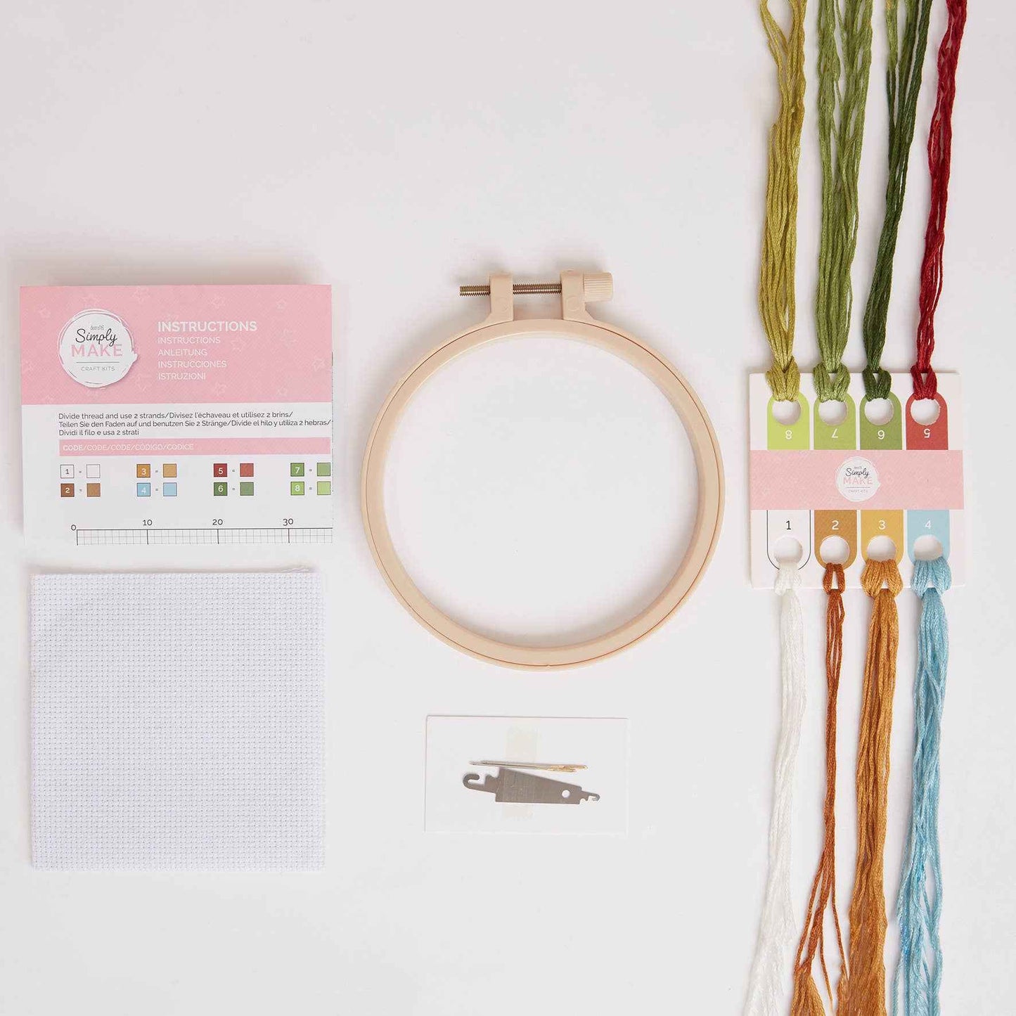 Simply Make Cross Stitch Kit, Cricket Match Design, 5"