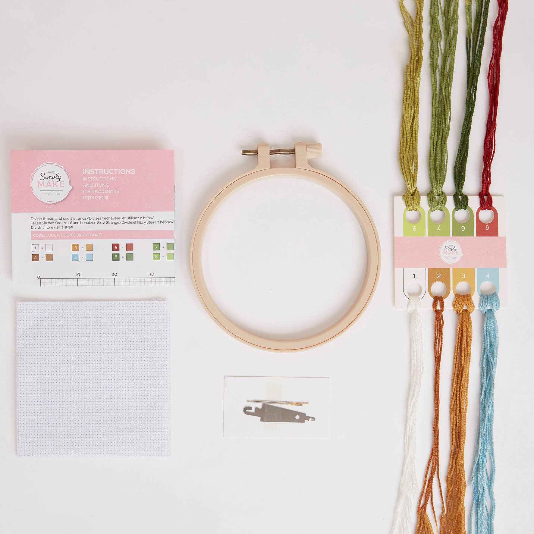 Simply Make Cross Stitch Kit, Cricket Match Design, 5"