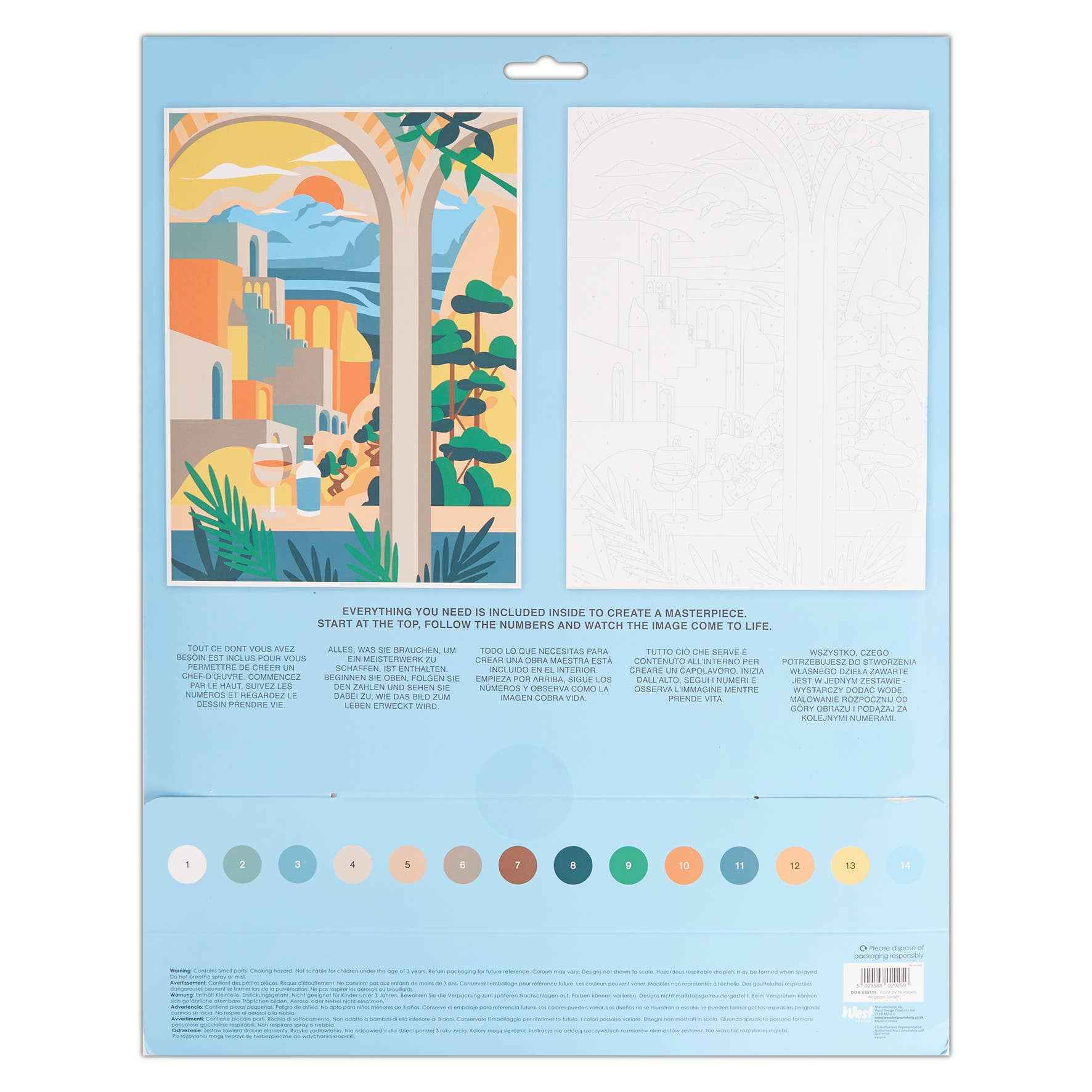 Artiste Large Paint By Numbers, Aegean Sunset, 395x295mm