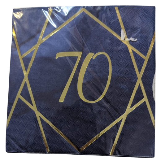 Navy & Gold 70 Disposable Napkins