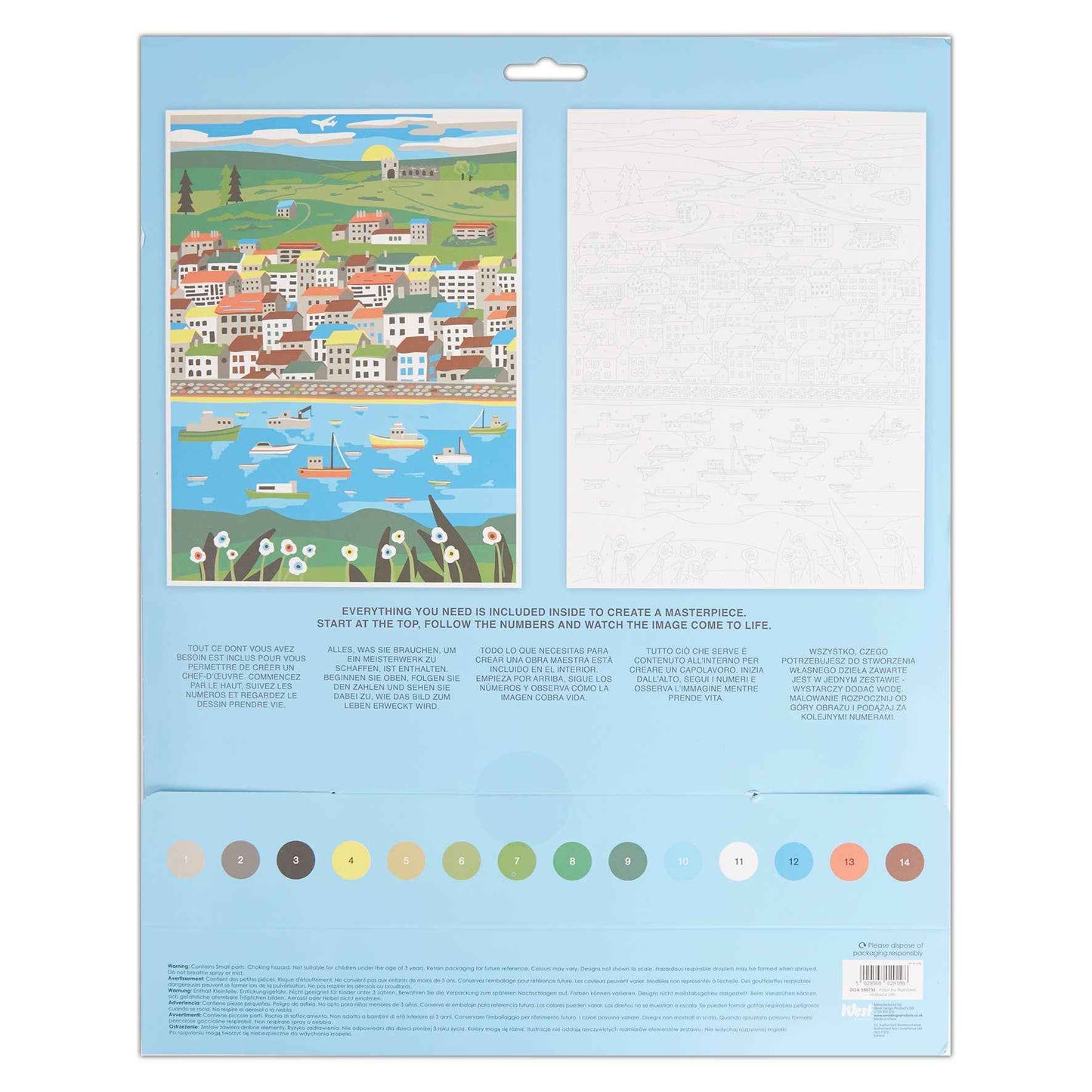 Artiste Large Paint By Numbers Kit - Harbour Life