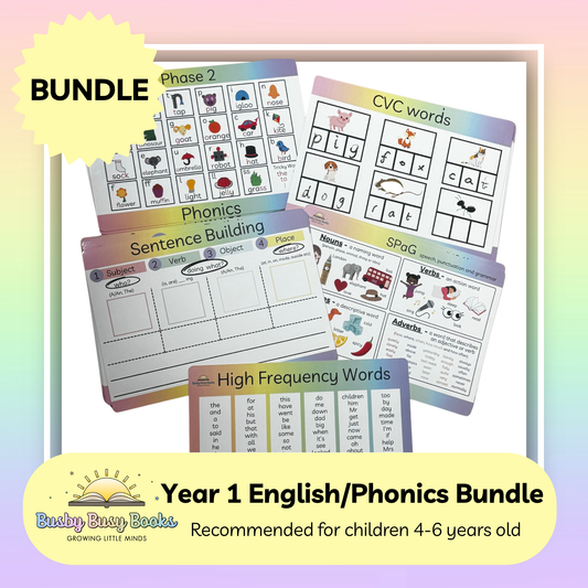 KS1 English Writing Phonics Bundle - Year 1 - 5-6 years