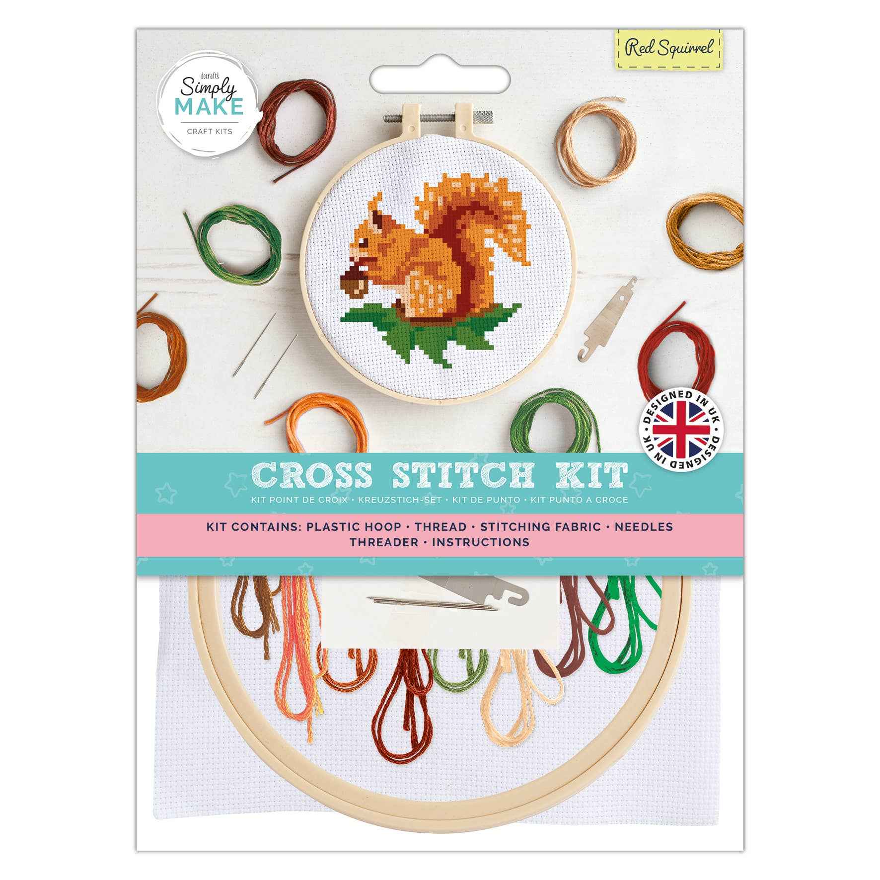 Simply Make Cross Stitch Kit - Red Squirrel