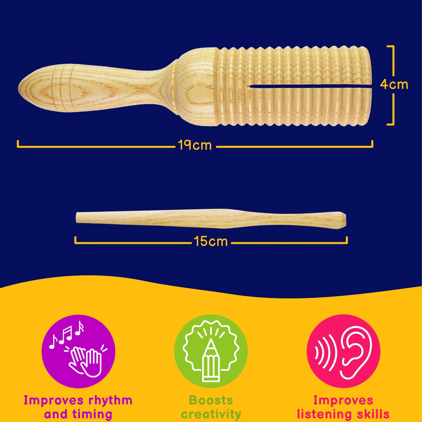 A-Star Guiro Tone Block & Scraper