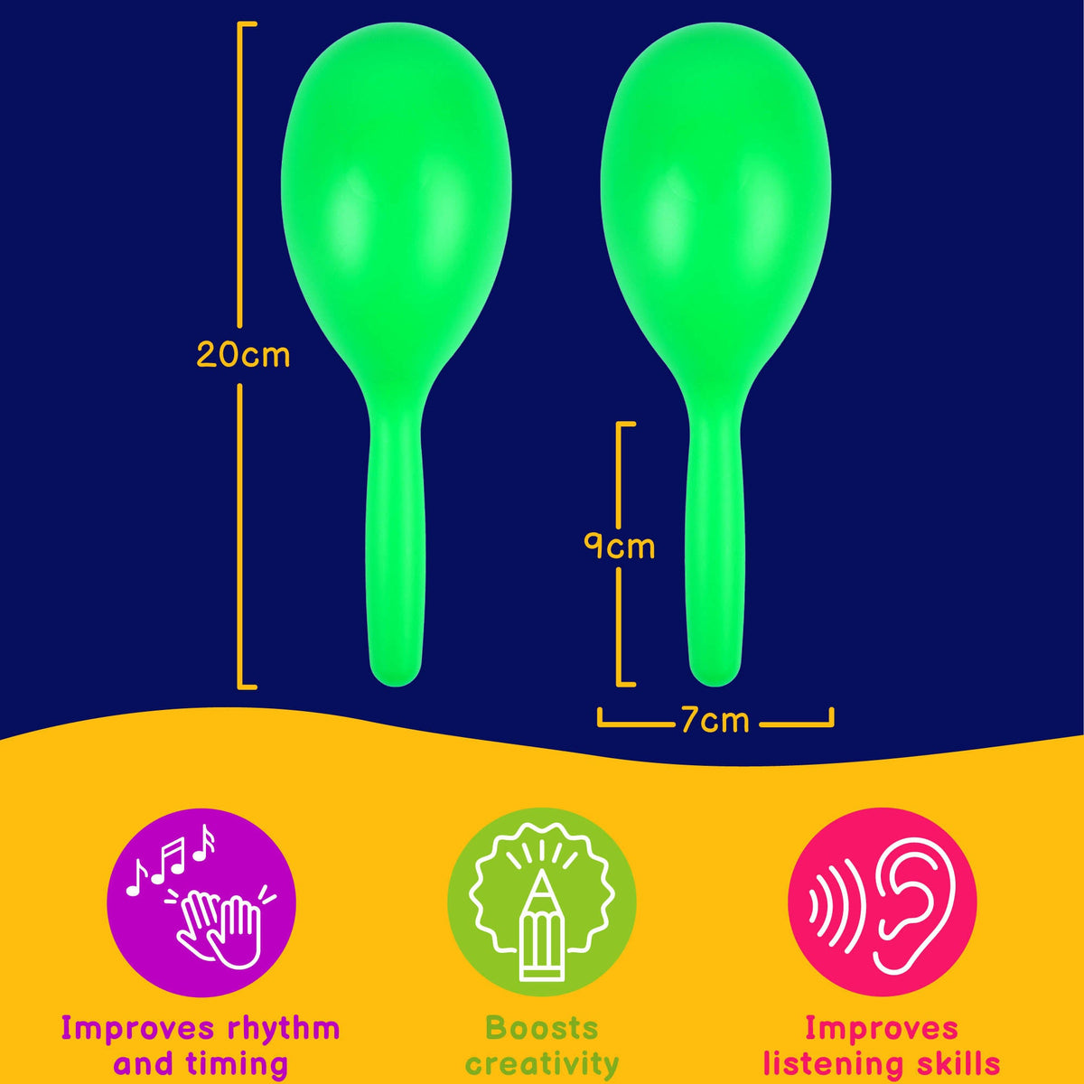 A-Star Plastic Maracas - Medium Size