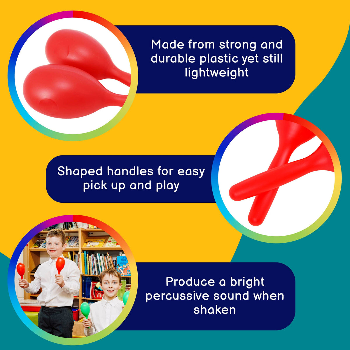 A-Star Plastic Maracas - Medium Size