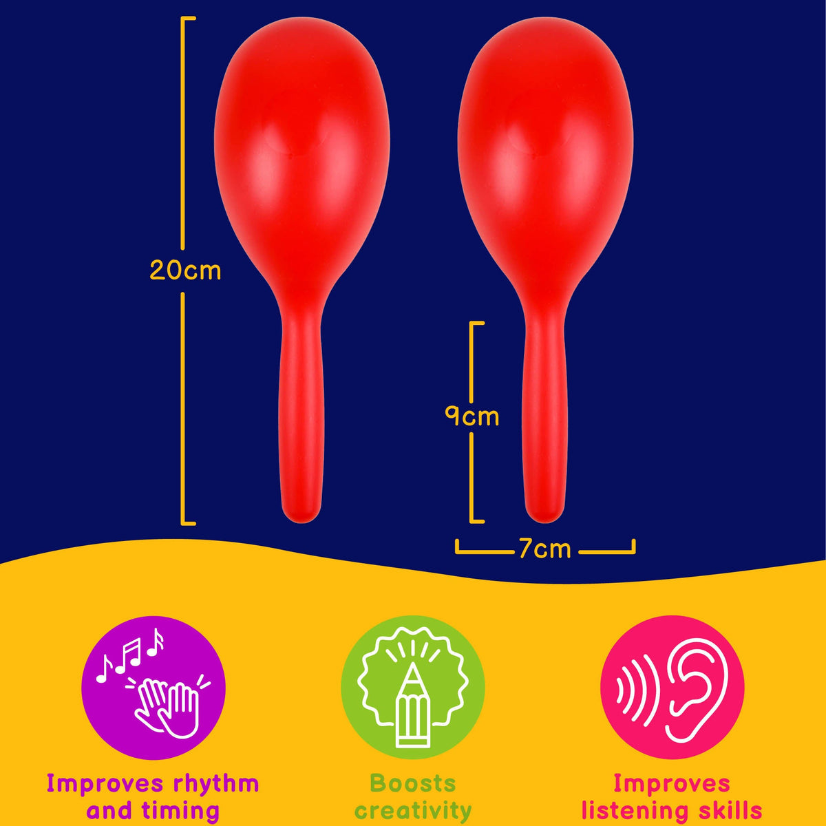 A-Star Plastic Maracas - Medium Size