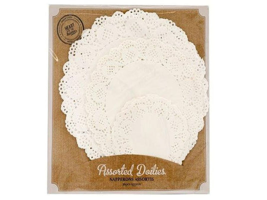 White Doilies Assorted Size Pk36