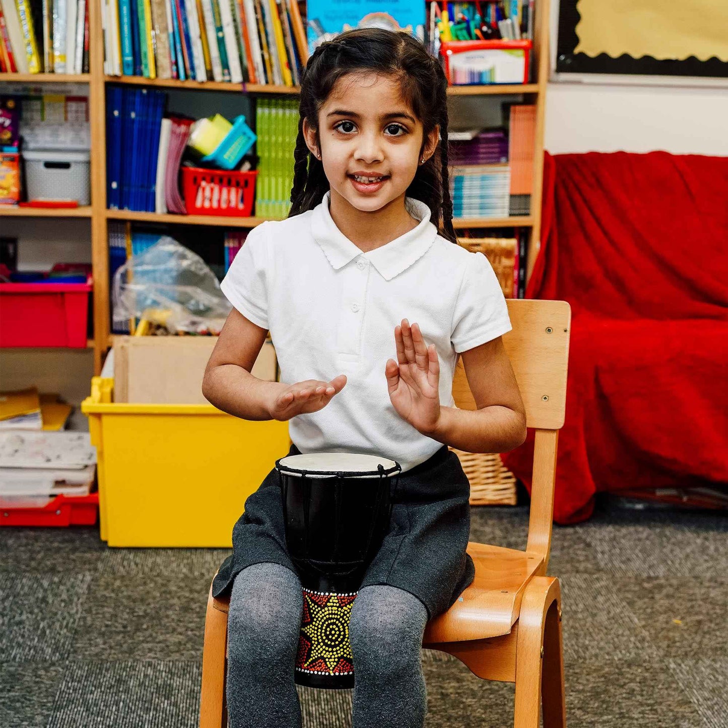 A-Star 5 inch Rope Tuned Painted Djembe