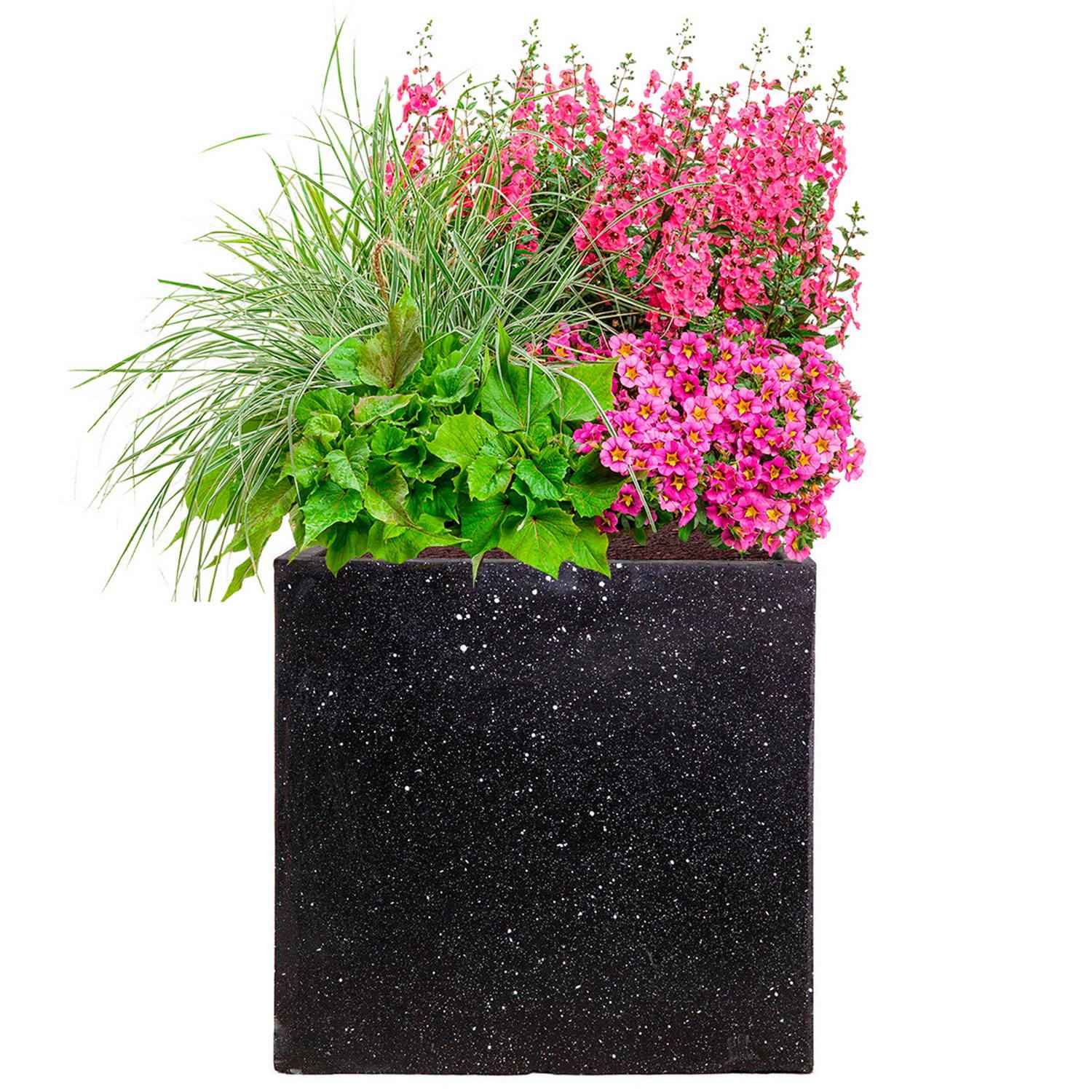 IDEALIST Lite Contemporary Flower Box Square Garden Planter, Light Concrete Outdoor Large Plant Pot H30 L30 W30 cm, 28L