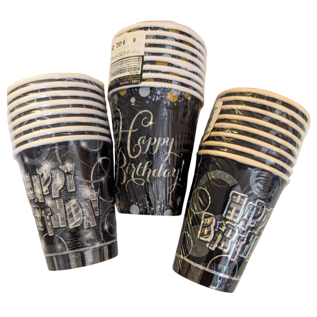 Sparkly Happy Birthday Cups