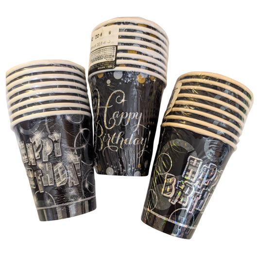 Sparkly Happy Birthday Cups