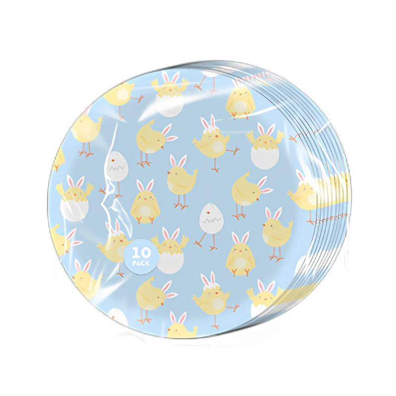 Blue Easter Chick Party Plates 10 Pack