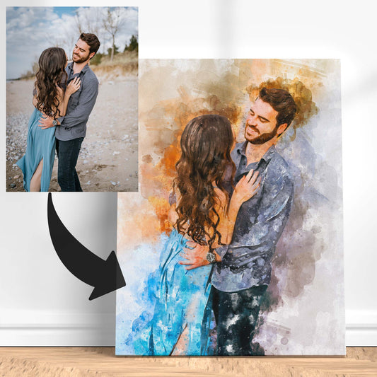 Personalised Watercolour Canvas Portrait