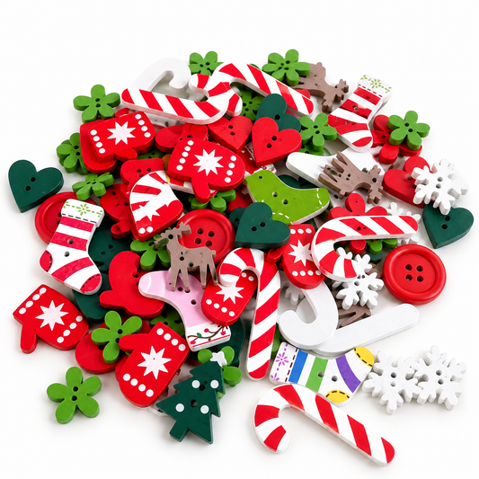 Wooden Christmas Decorative Buttons