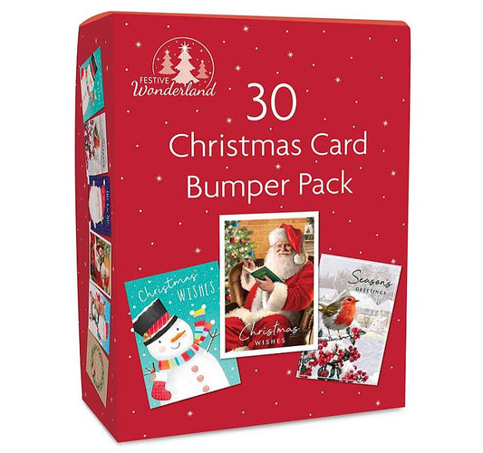 Assorted Christmas Card Bumper Pack 30