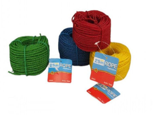 Coloured Craft Rope 25m Pk2