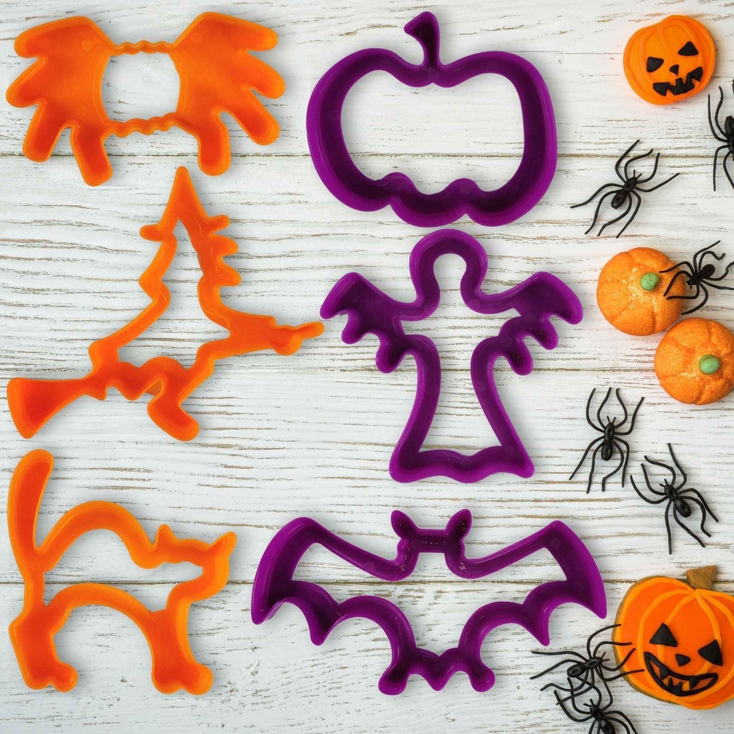 Plastic Halloween Dough Cutters Pack of 6 for Playdough & Baking