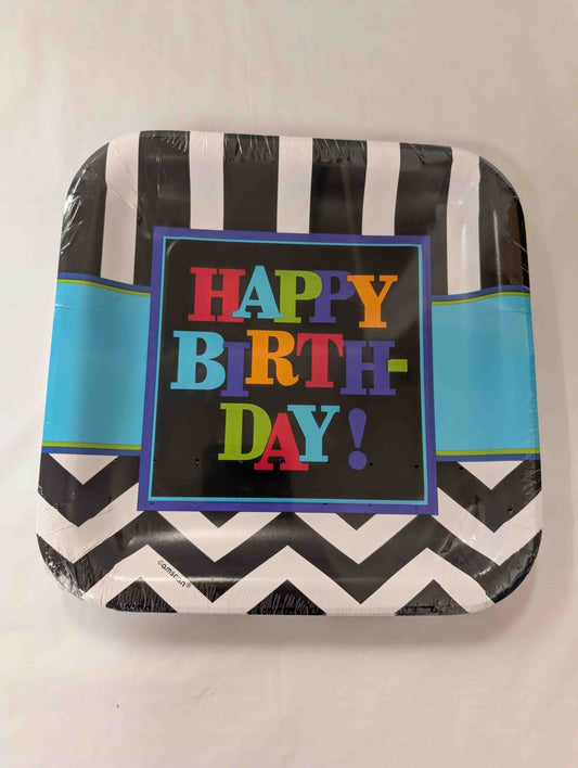 Multicoloured Birthday Plates