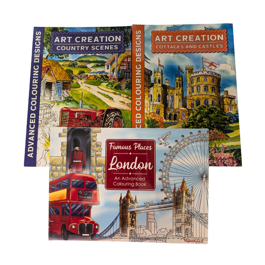 Country, Castles & City Colouring Books Trio
