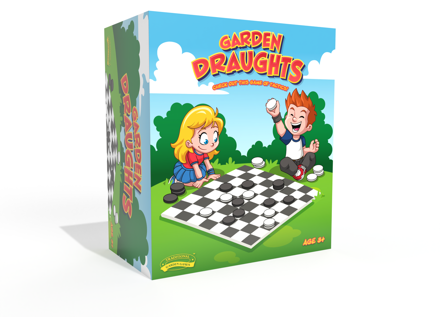 Traditional Garden Games Giant Garden Draughts – Indoor & Outdoor Family Game